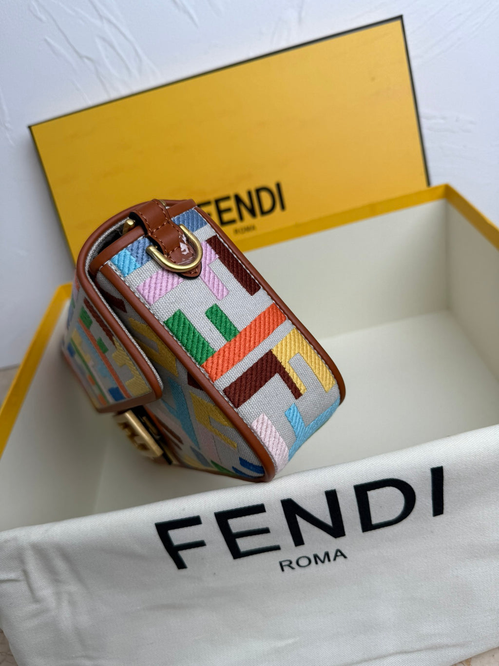 Fendi Baguette Bag in FF Motif Canvas