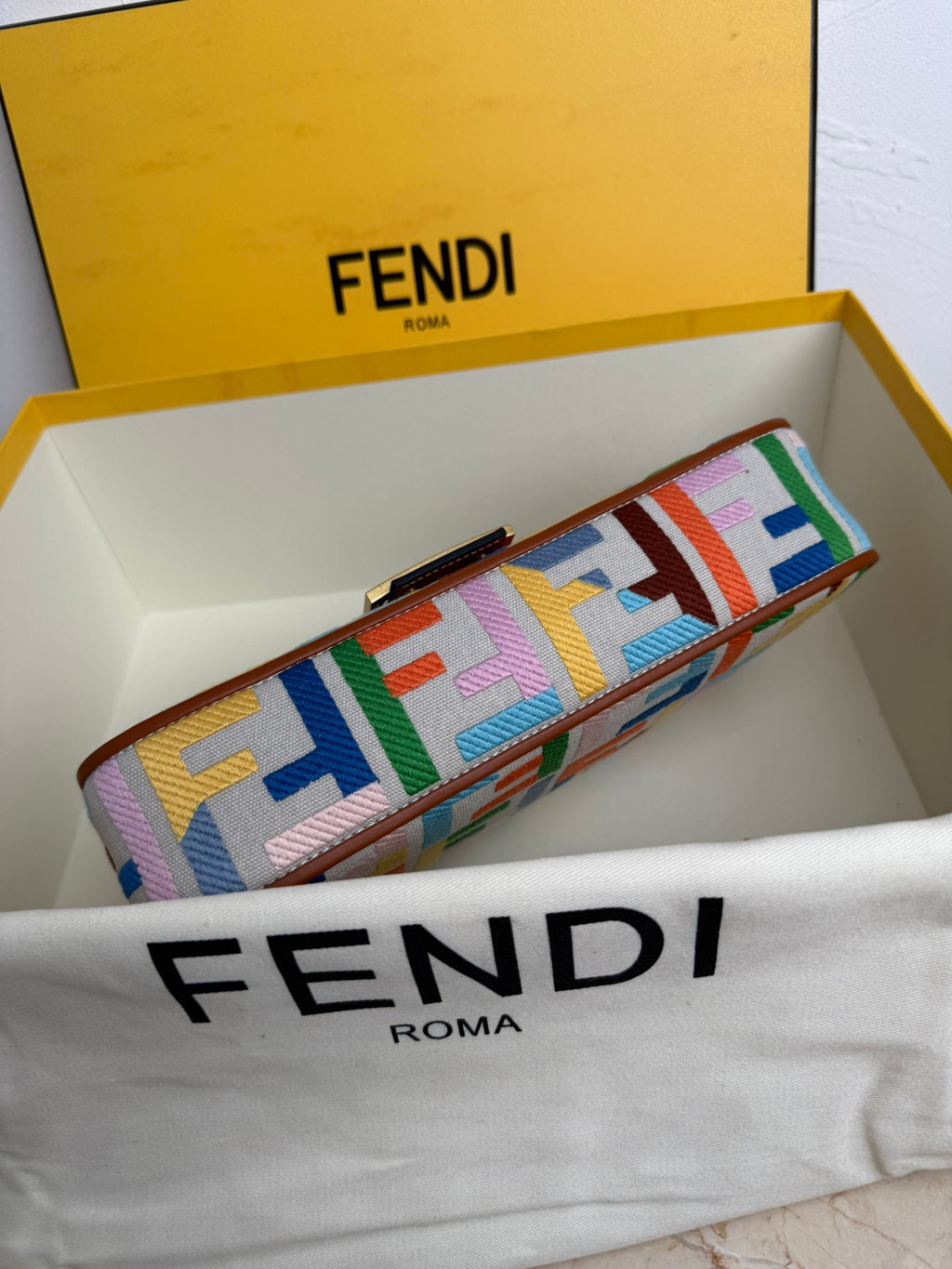 Fendi Baguette Bag in FF Motif Canvas