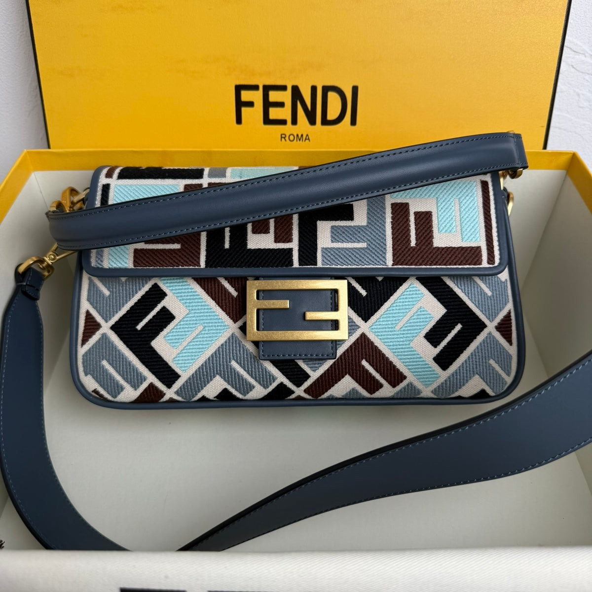 Fendi Baguette Bag in FF Motif Canvas