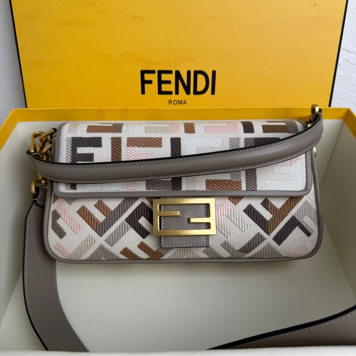 Fendi Baguette Bag in FF Motif Canvas
