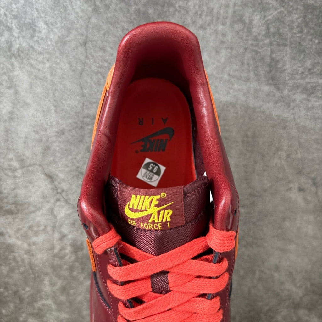 Nike Air Force 1 Low Patent Leather Dark Team Red Safety Orang IO4489-601