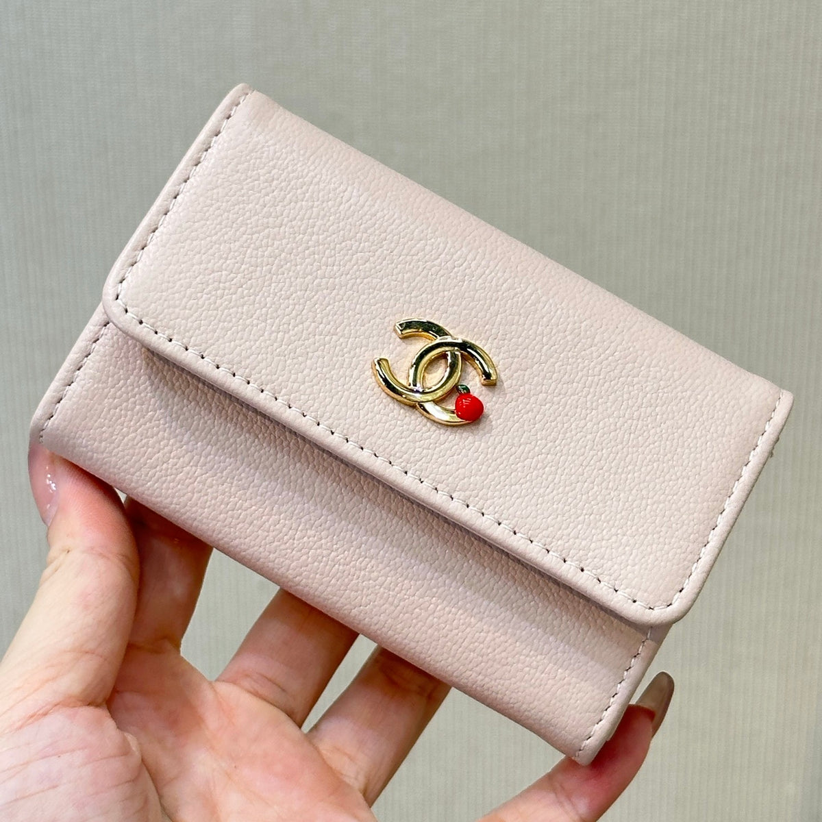Chanel Flap Card Holder in Grained Goatskin