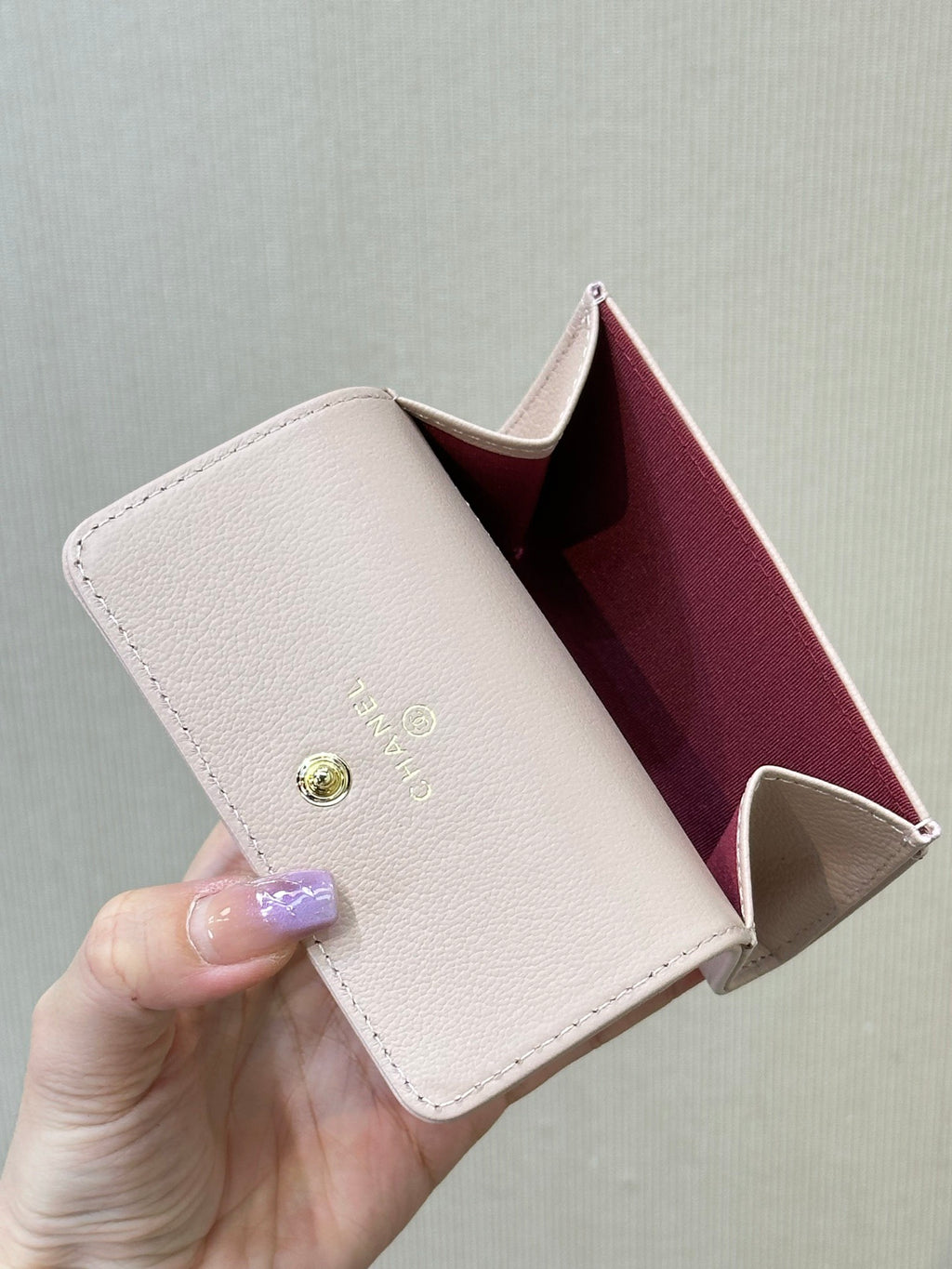 Chanel Flap Card Holder in Grained Goatskin