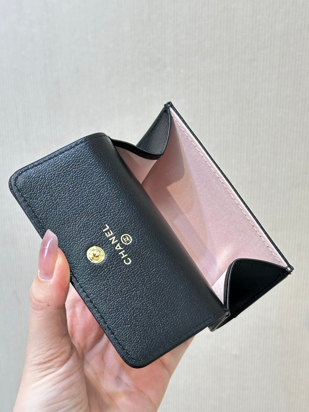 Chanel Flap Card Holder in Grained Goatskin