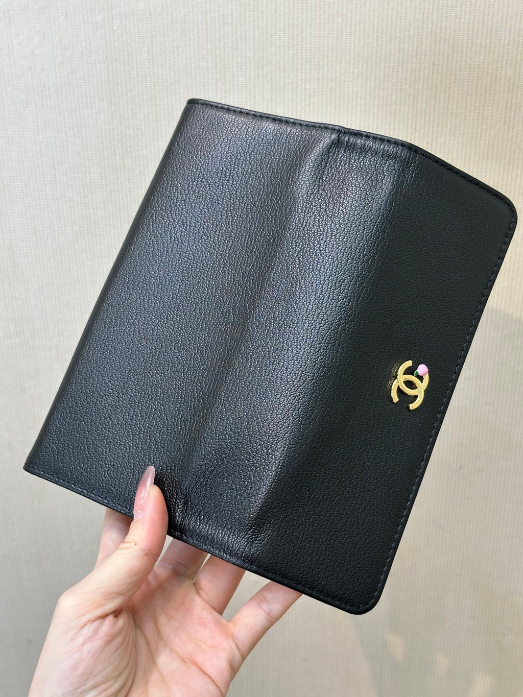 Chanel Long Flap Wallet in Grained Goatskin