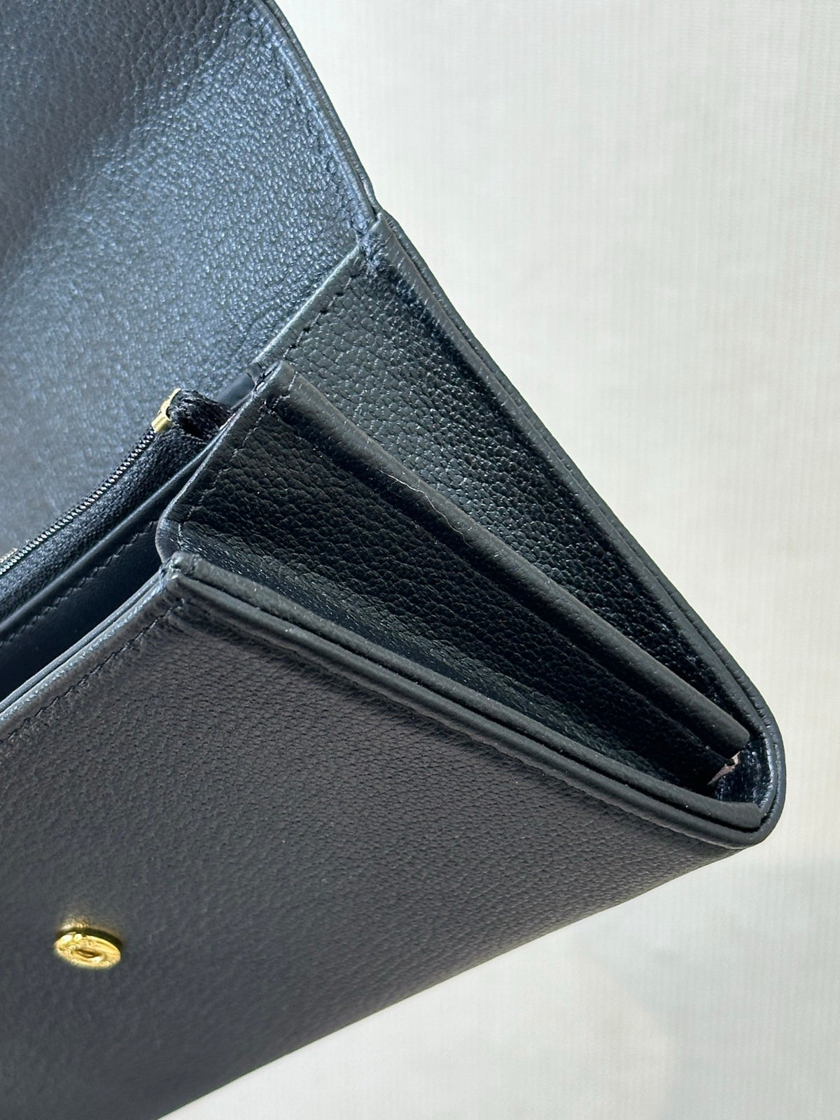 Chanel Long Flap Wallet in Grained Goatskin