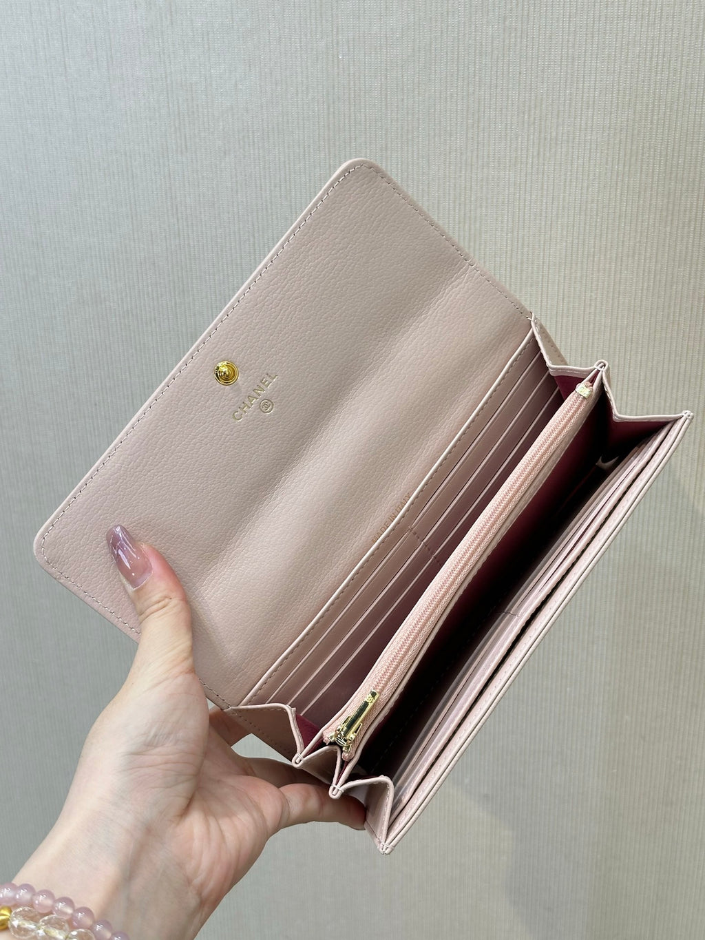 Chanel Long Flap Wallet in Grained Goatskin