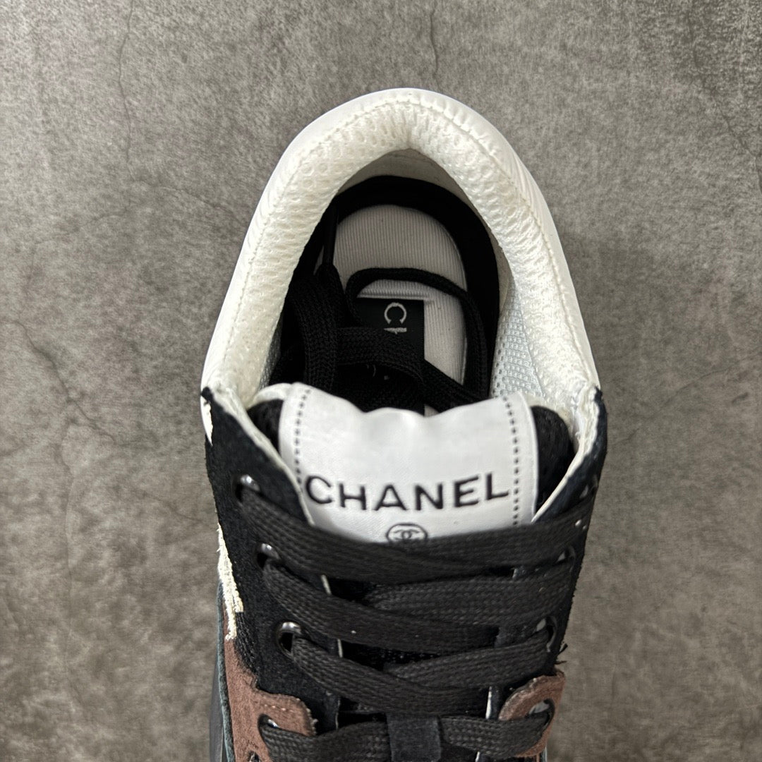 Chanel Trainer Sneakers in Mesh and Calfskin Brown G38299