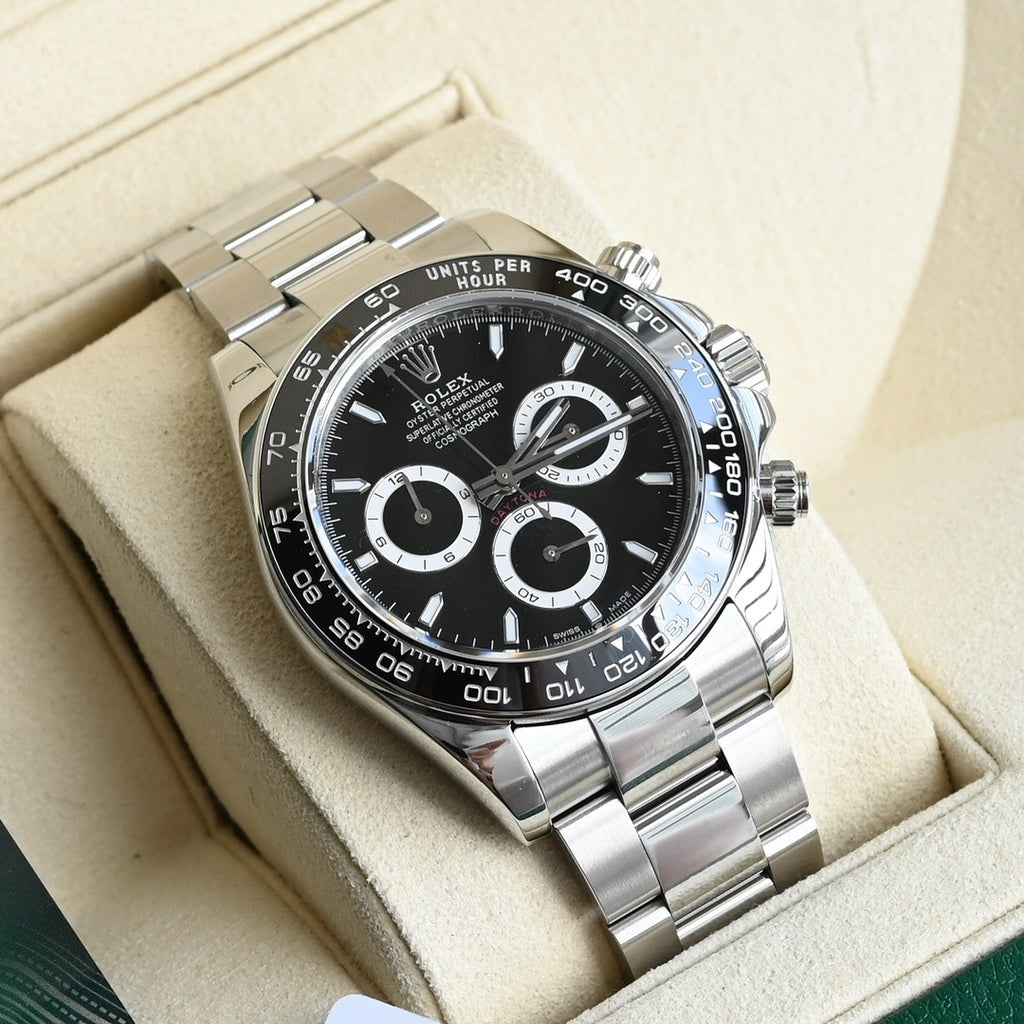 Rolex Daytona 126500LN-0002 40mm 904L Steel Black Diamond Baguette Dial
