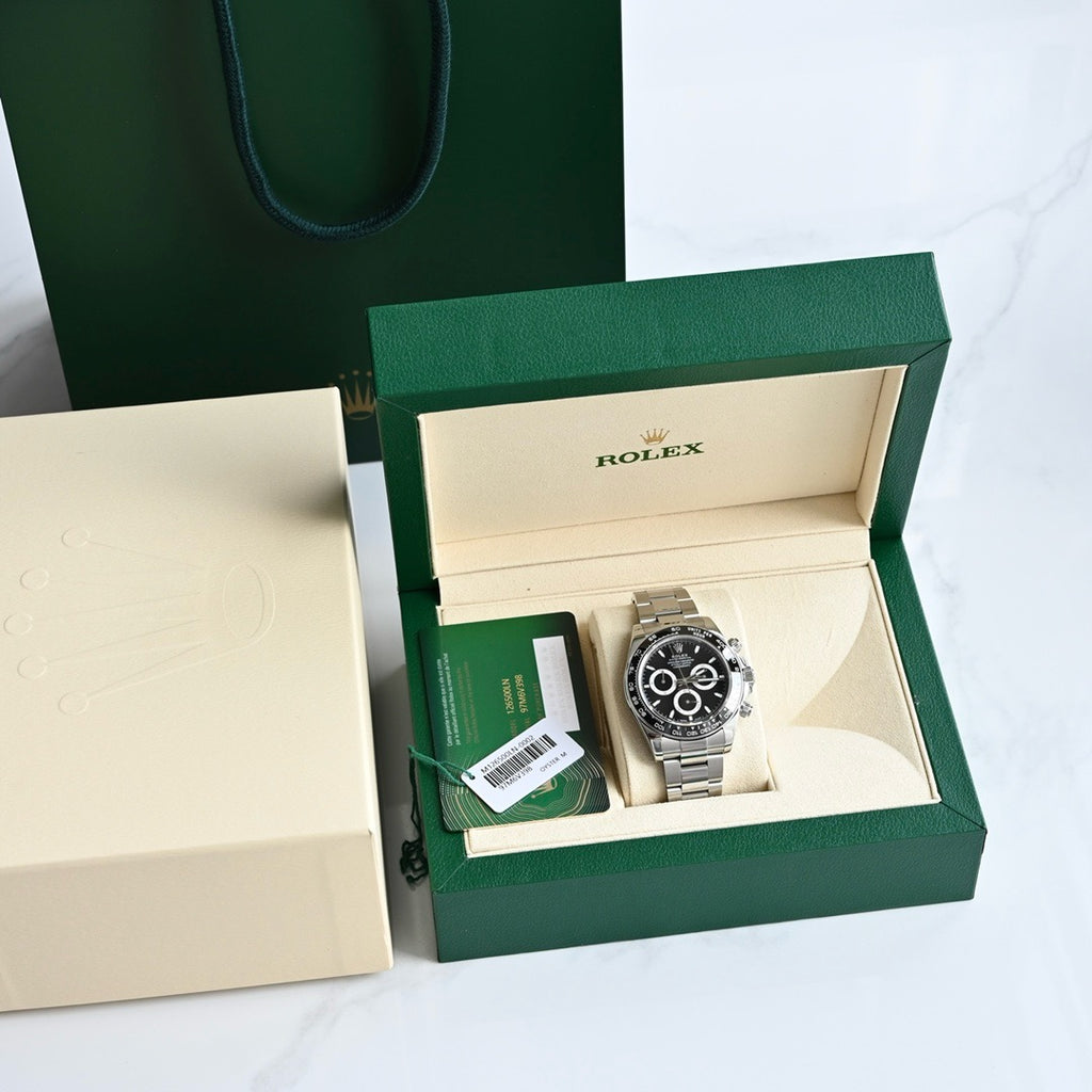Rolex Daytona 126500LN-0002 40mm 904L Steel Black Diamond Baguette Dial