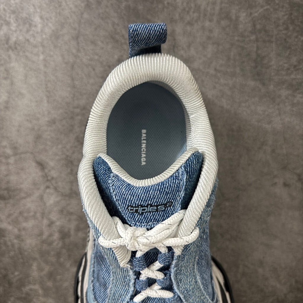 Balenciaga Triple S.2 Denim Sneaker In Blue