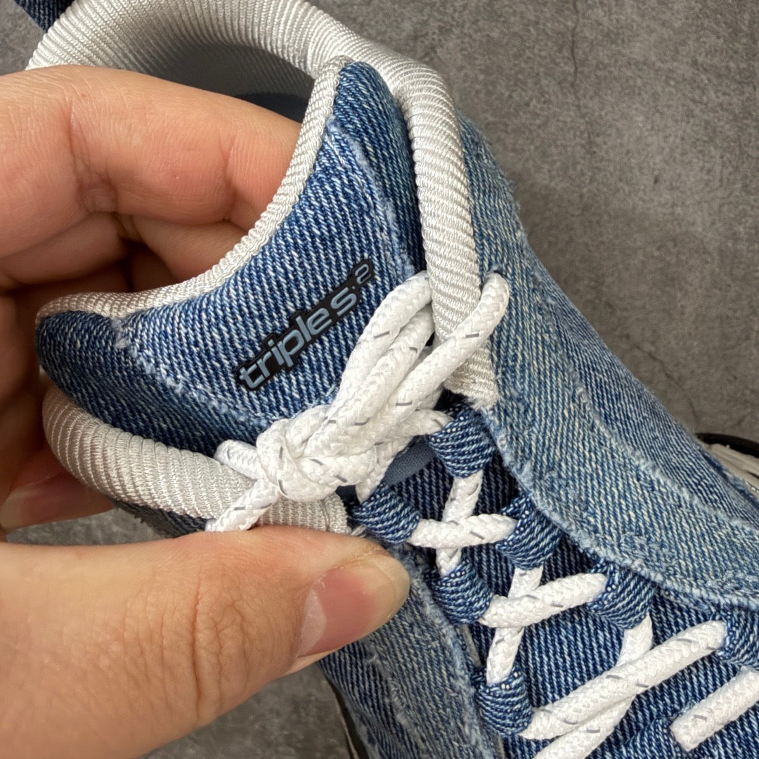 Balenciaga Triple S.2 Denim Sneaker In Blue