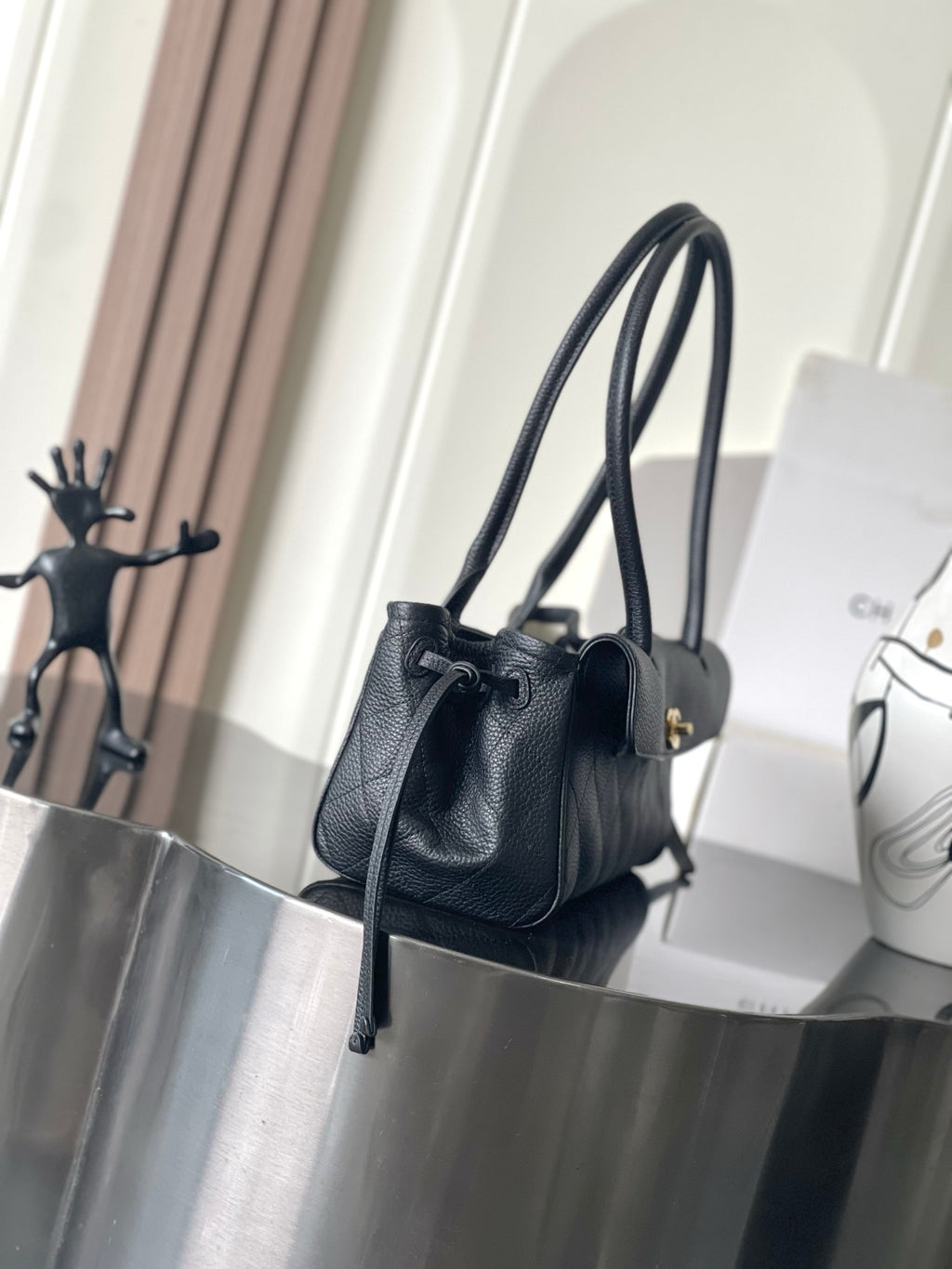 Chanel Small Urban Essential East West Shopping Tote in Grained Shiny Calfskin