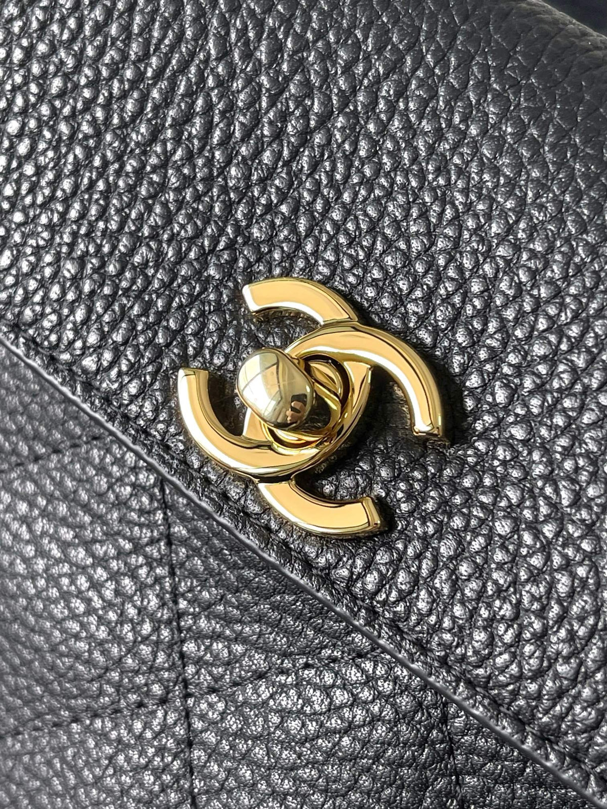 Chanel Small Urban Essential East West Shopping Tote in Grained Shiny Calfskin