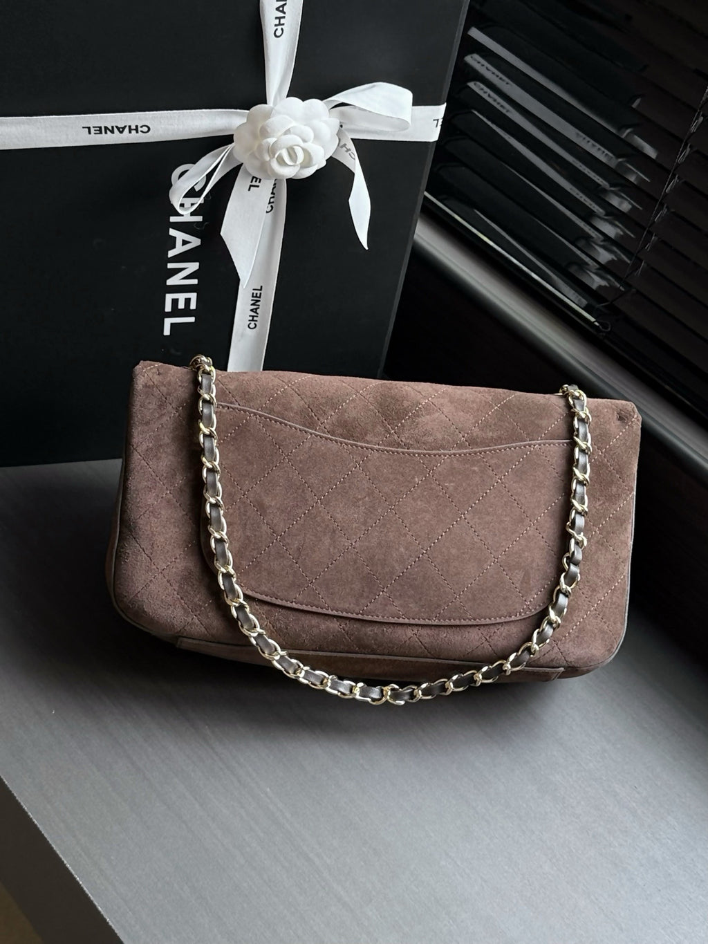 Chanel Maxi Flap Bag in Suede Calfskin AS6231