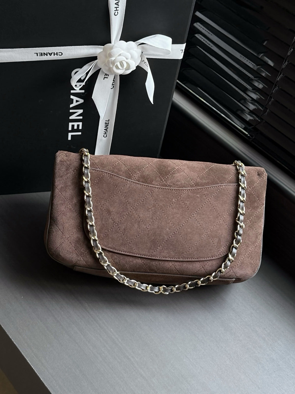 Chanel Maxi Flap Bag in Suede Calfskin AS6231