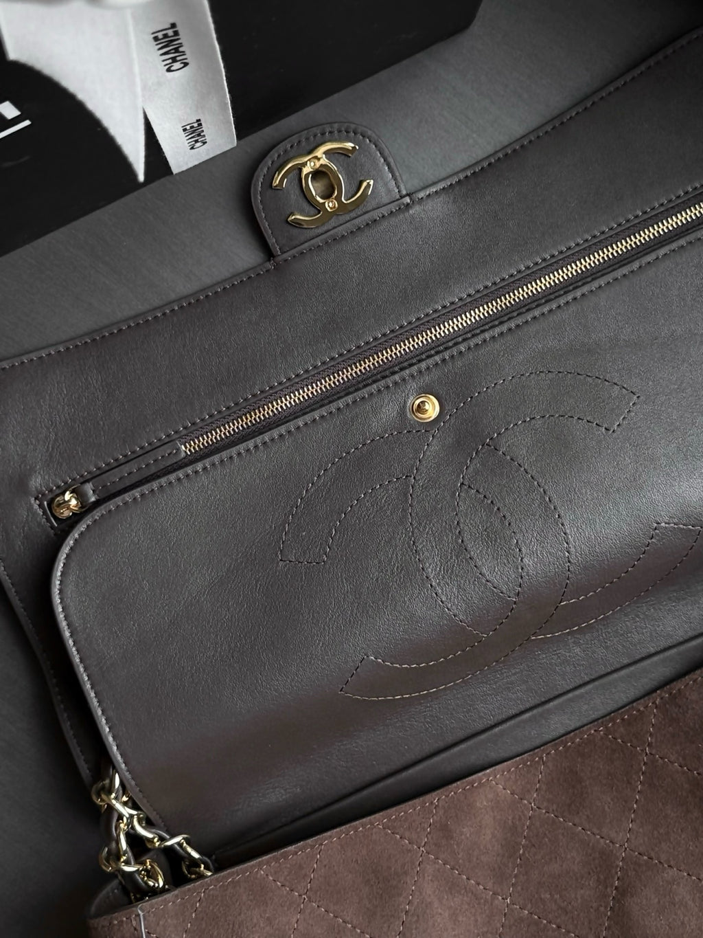 Chanel Maxi Flap Bag in Suede Calfskin AS6231