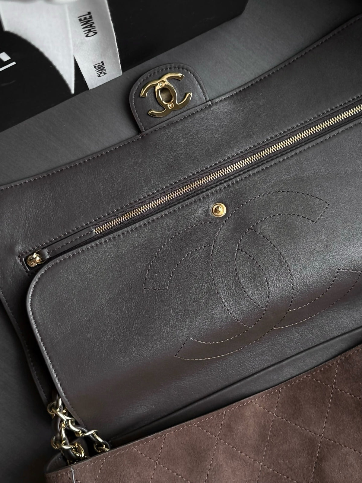 Chanel Maxi Flap Bag in Suede Calfskin AS6231
