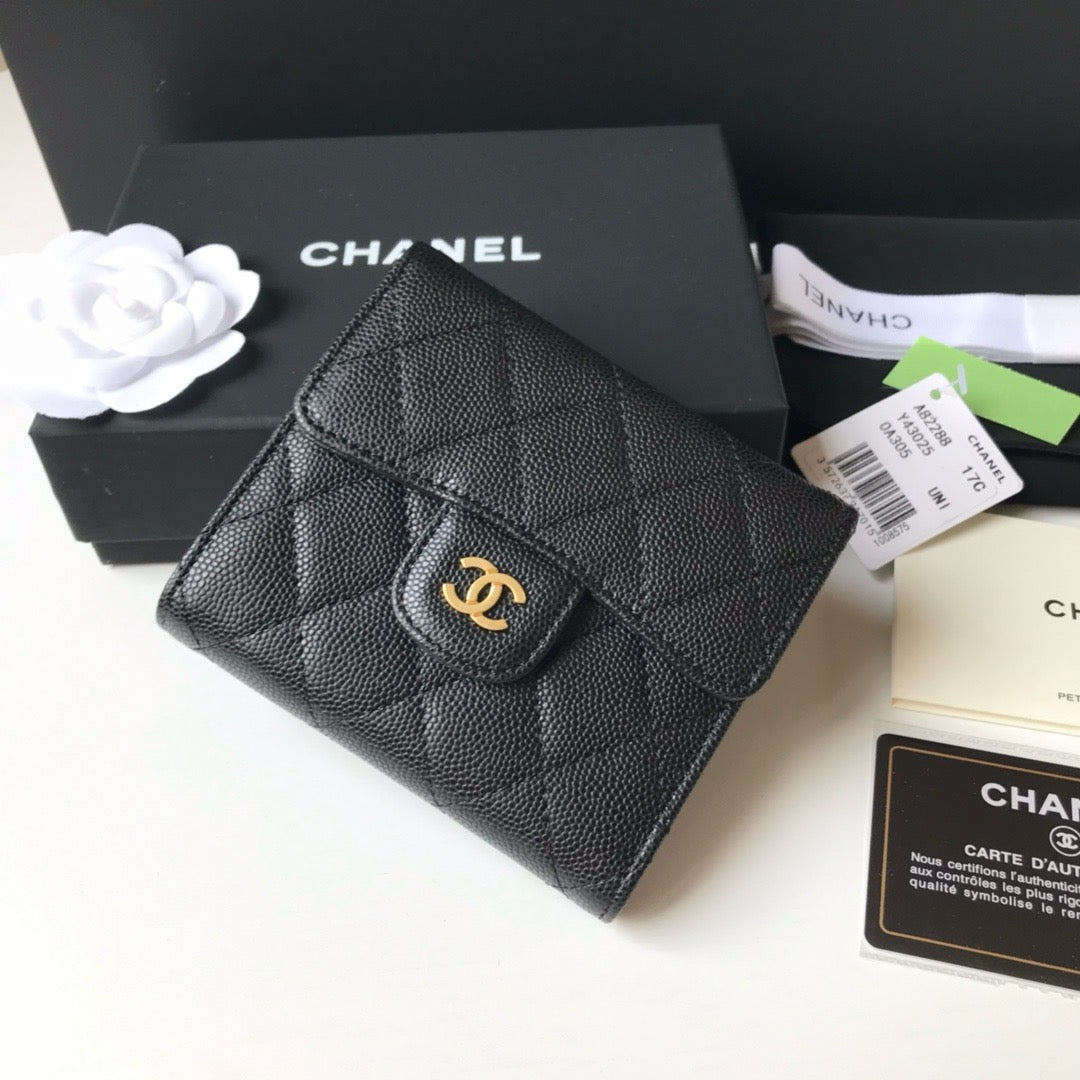 Chanel Mini Flap Wallet in Grained Shiny Calfskin