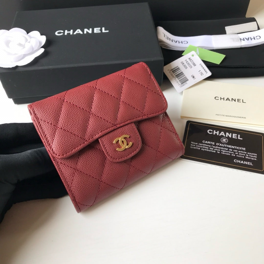 Chanel Mini Flap Wallet in Grained Shiny Calfskin