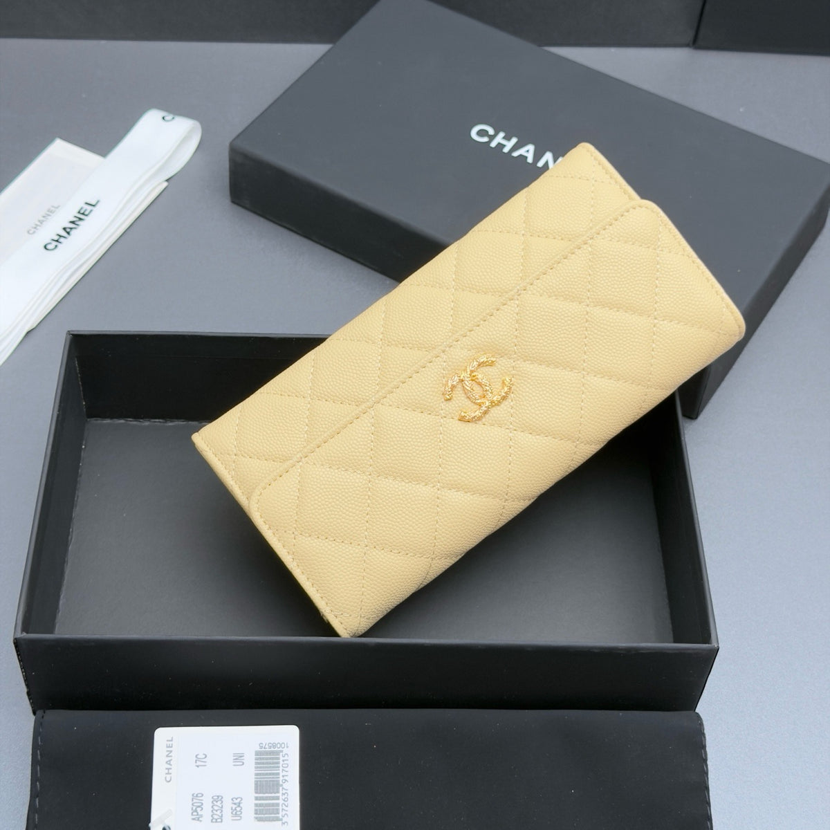 Chanel Classic Flap Wallet in Grained Shiny Calfskin