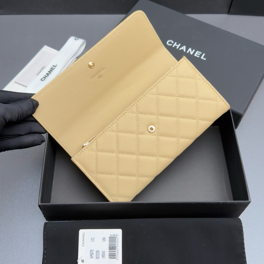 Chanel Classic Flap Wallet in Grained Shiny Calfskin