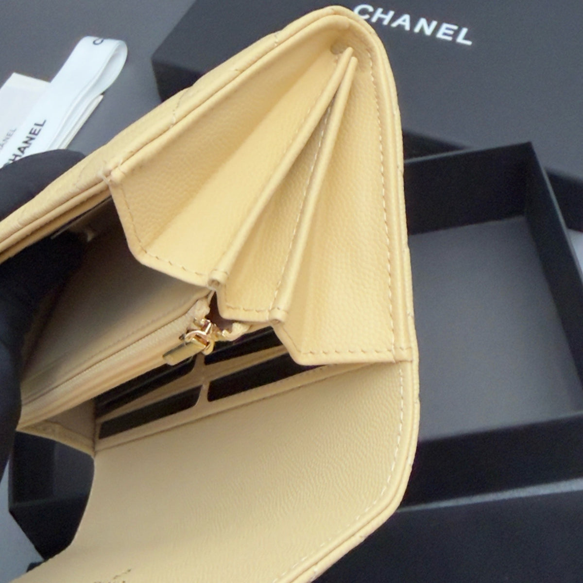 Chanel Classic Flap Wallet in Grained Shiny Calfskin