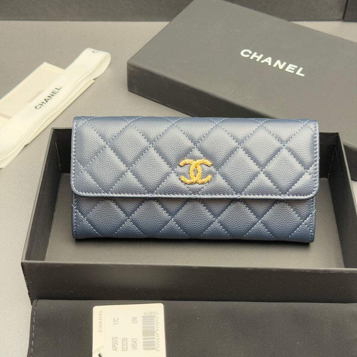 Chanel Classic Flap Wallet in Grained Shiny Calfskin