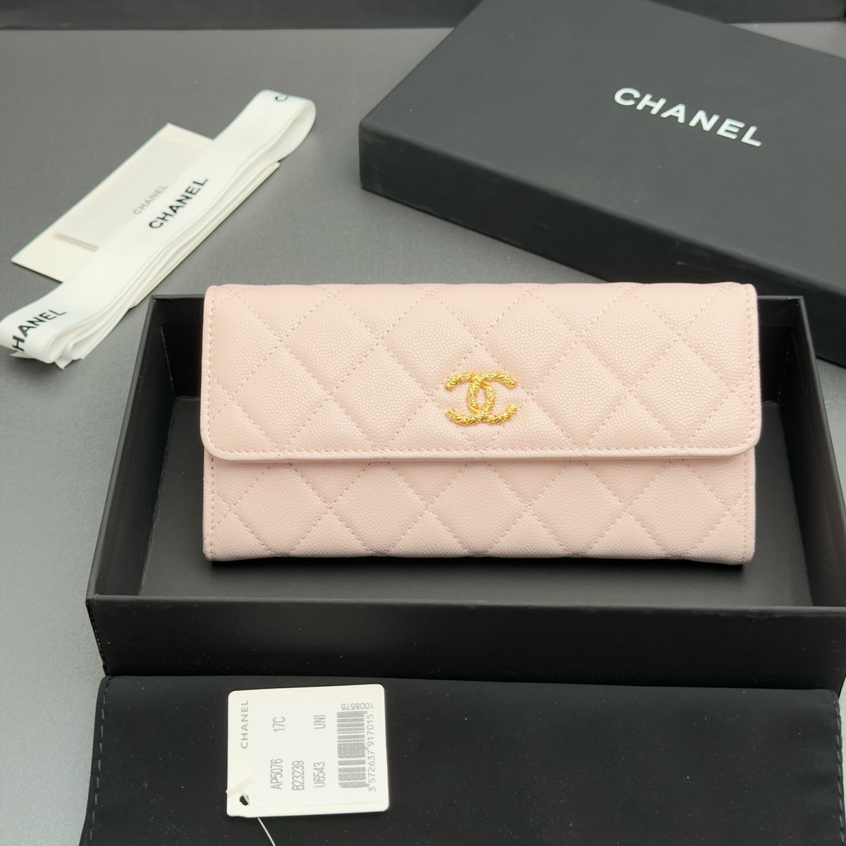 Chanel Classic Flap Wallet in Grained Shiny Calfskin