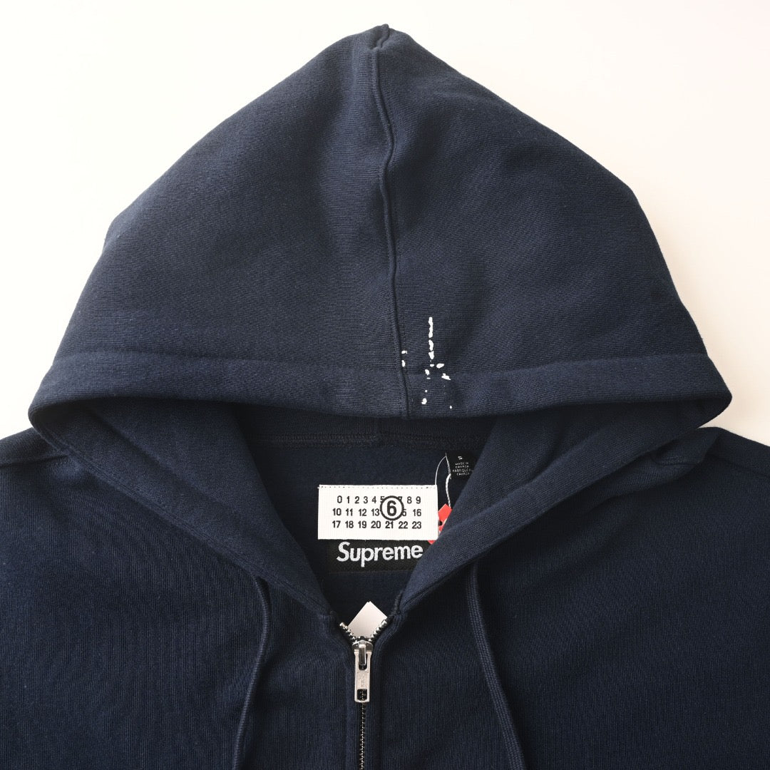 Supreme MM6 Maison Margiela Box Logo Zip Up Hooded Sweatshirt