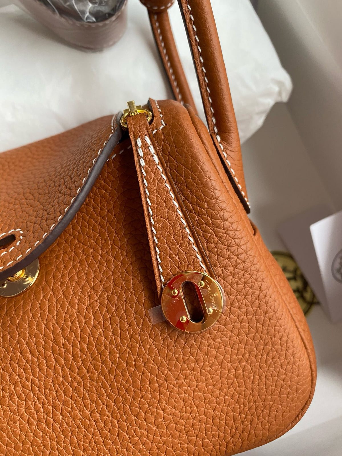Hermes Lindy Mini Bag in Taurillon Clemence Leather