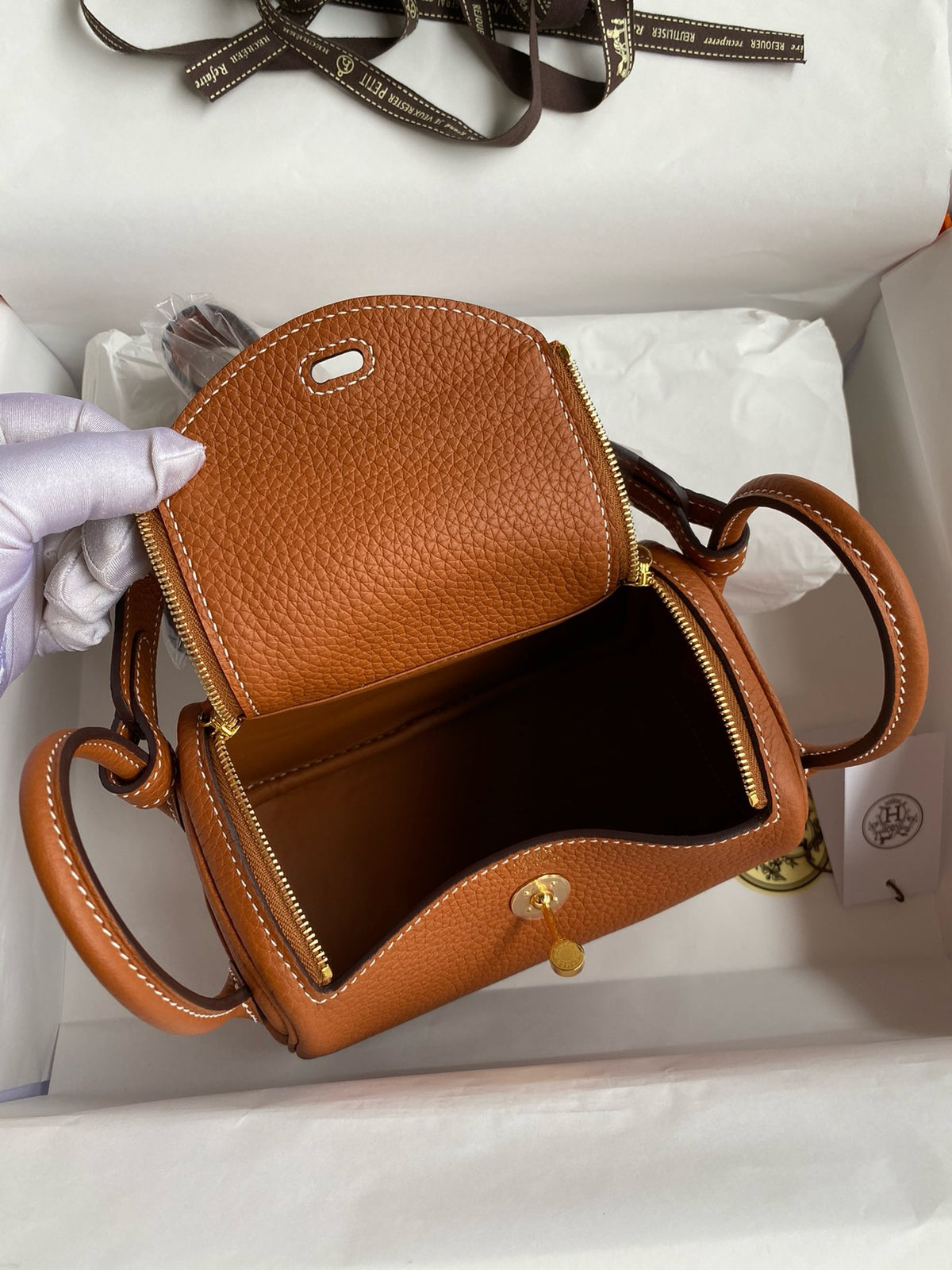 Hermes Lindy Mini Bag in Taurillon Clemence Leather