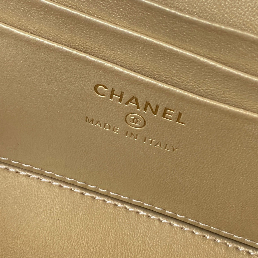 Chanel Pearl Crush Vanity Case with Chain in Lambskin