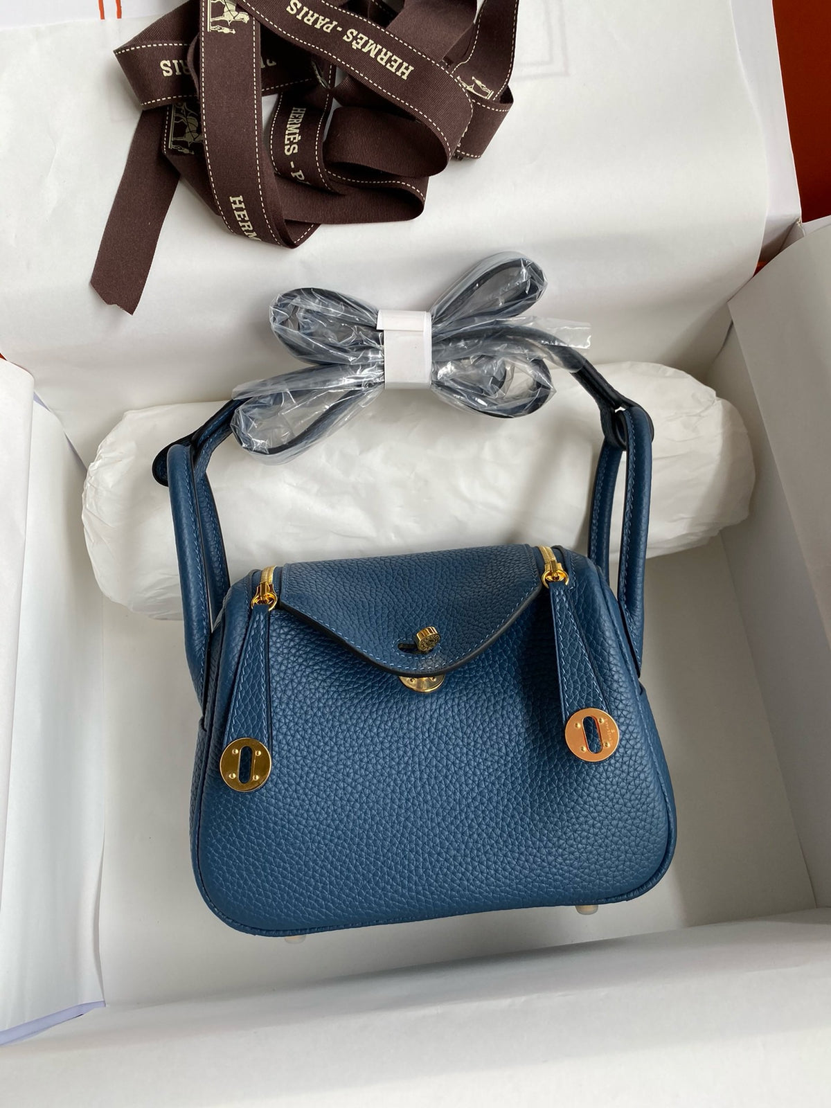 Hermes Lindy Mini Bag in Taurillon Clemence Leather