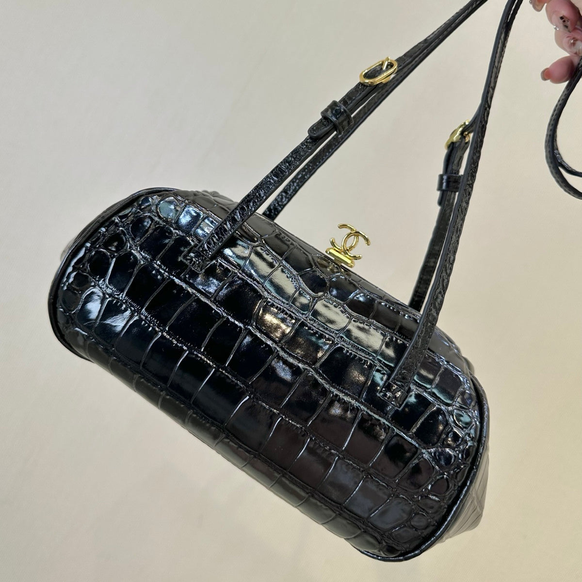 Chanel Clutch With Leather Strap in Crocodile Embossed Calfskin