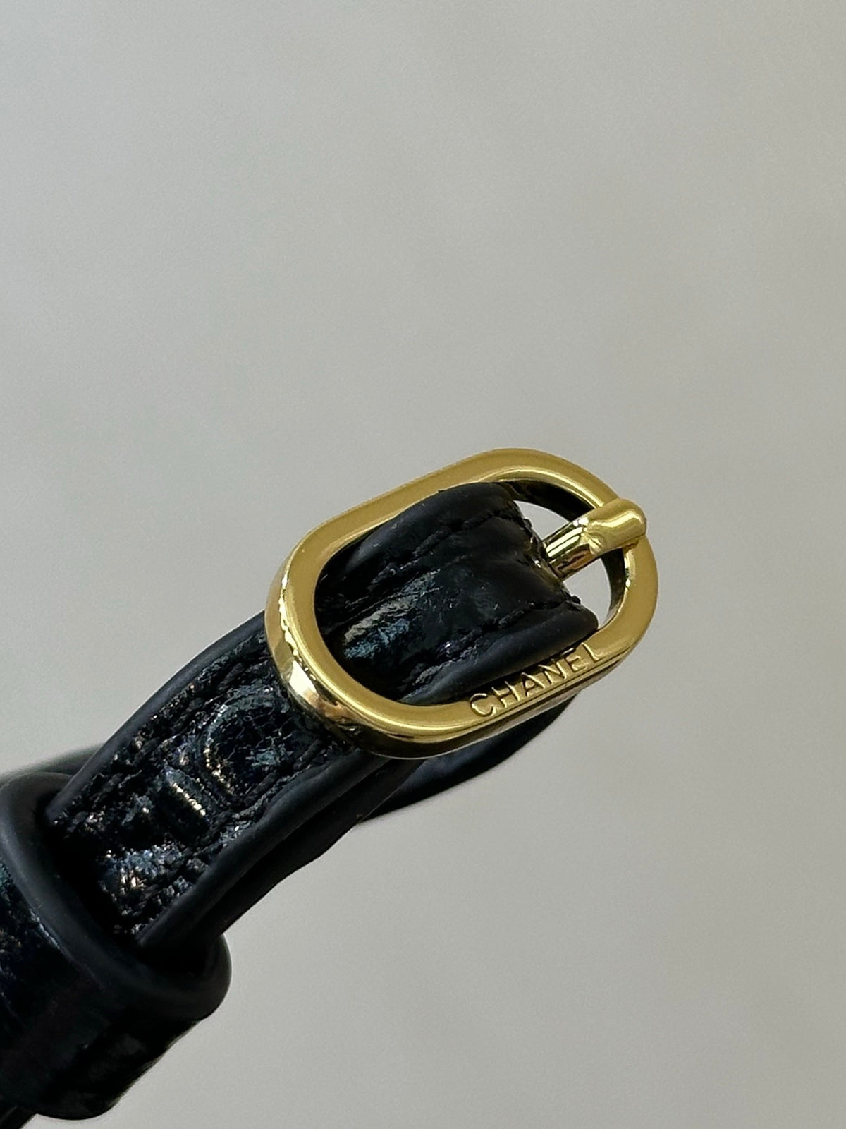 Chanel Clutch With Leather Strap in Crocodile Embossed Calfskin