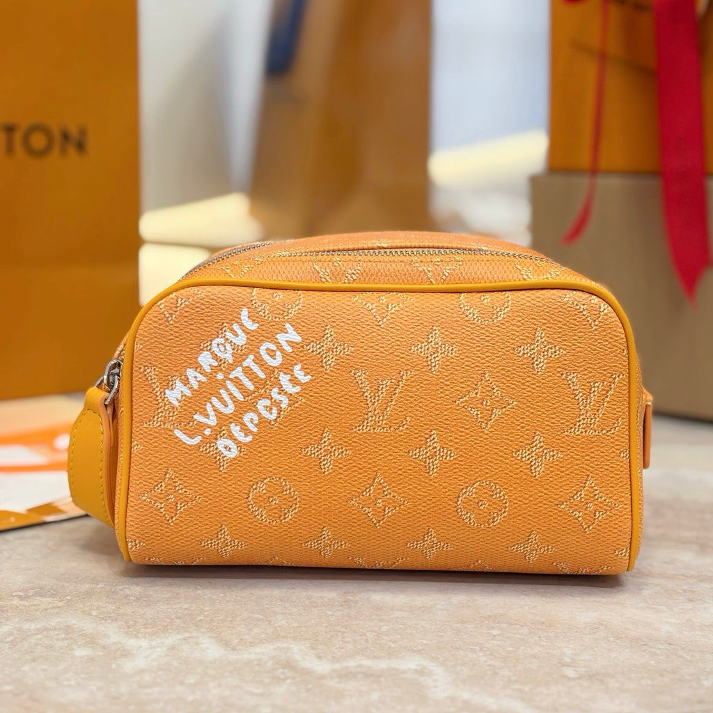 LV Mini Dopp Kit Monogram Heritage Coated Canvas