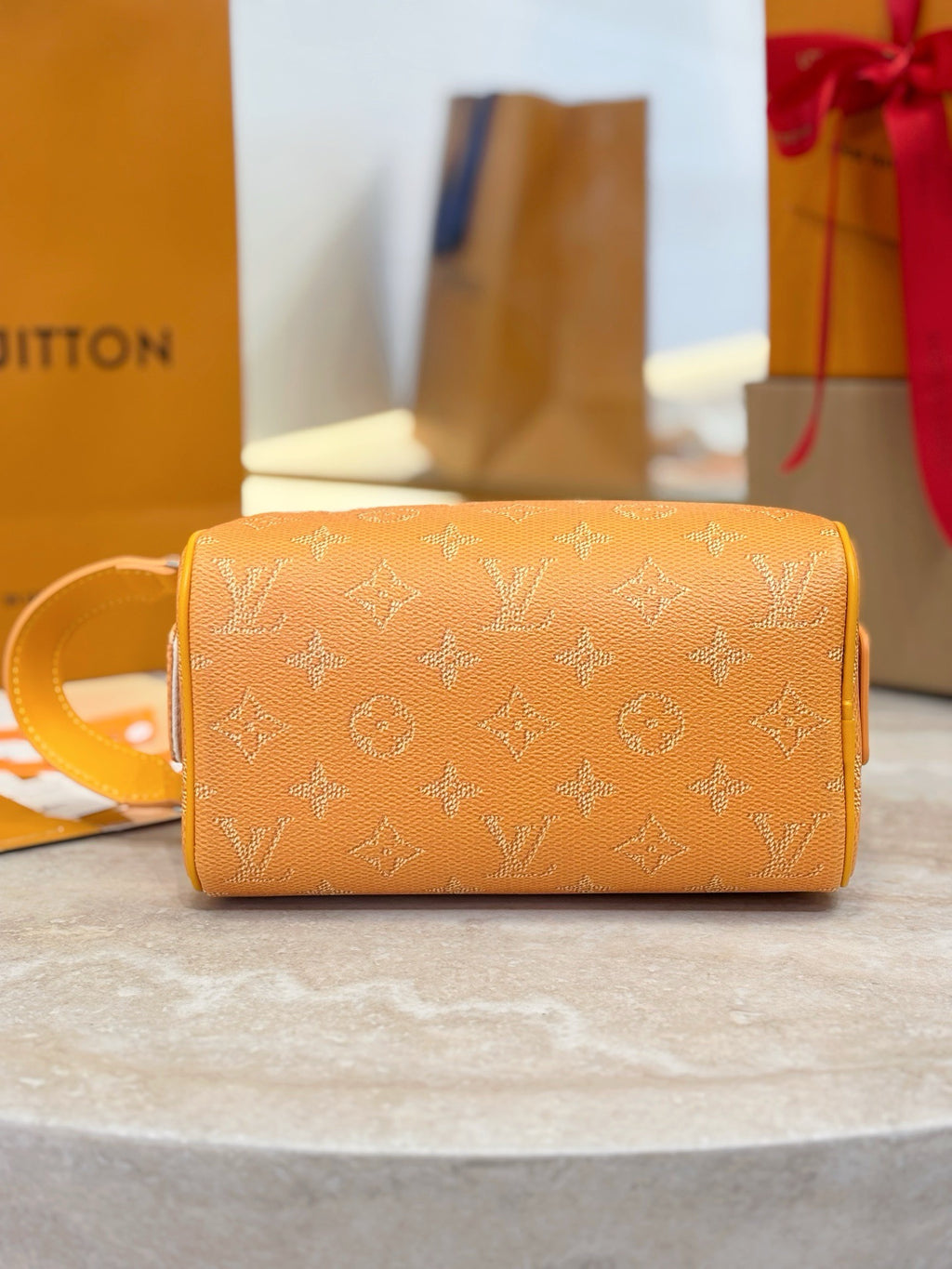 LV Mini Dopp Kit Monogram Heritage Coated Canvas