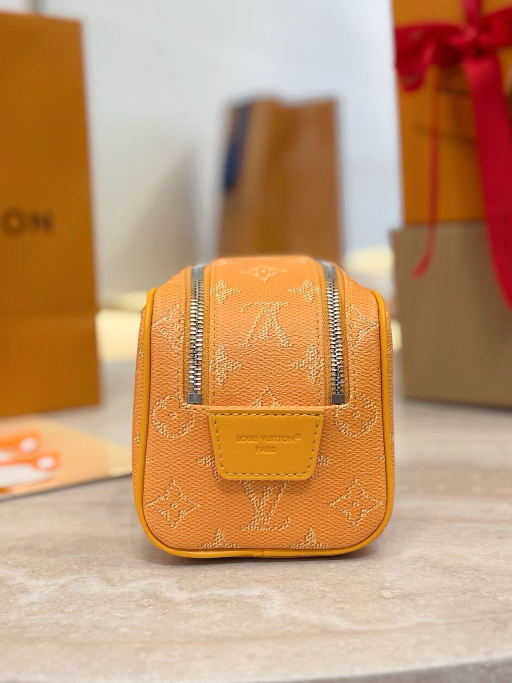 LV Mini Dopp Kit Monogram Heritage Coated Canvas