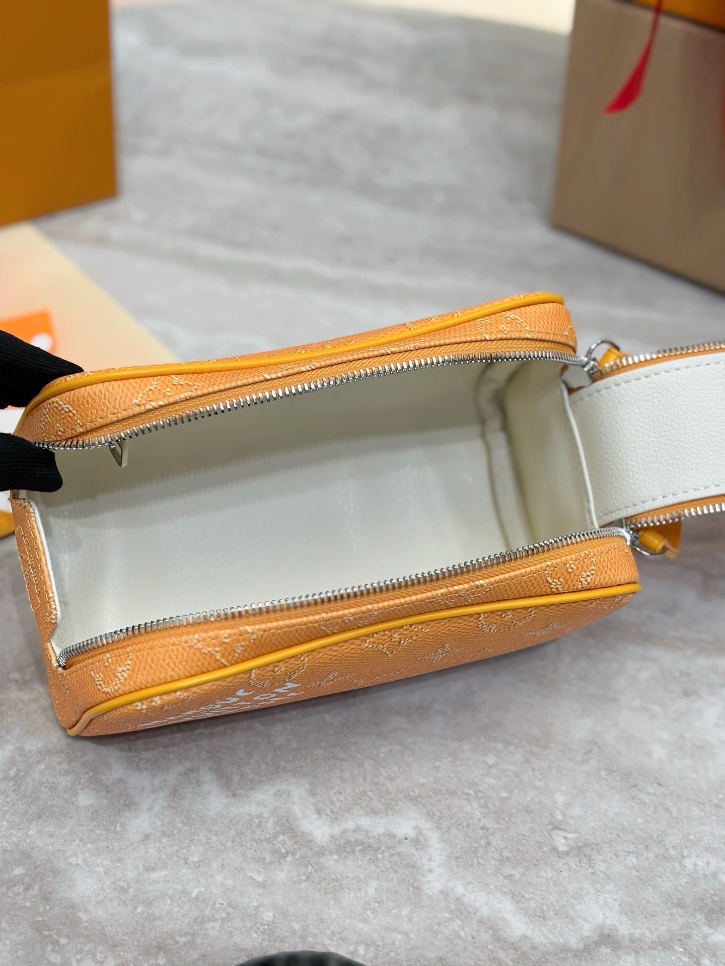 LV Mini Dopp Kit Monogram Heritage Coated Canvas