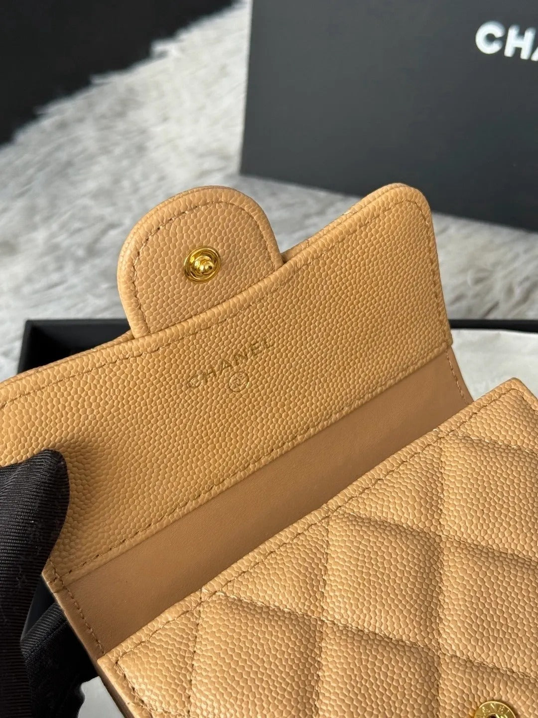 Chanel Mini Flap Wallet in Grained Shiny Calfskin