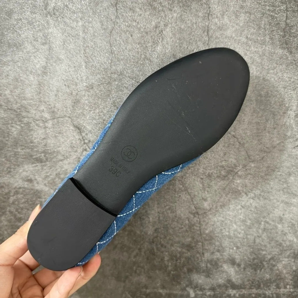 Chanel Classic Ballet Flats In Washed Denim