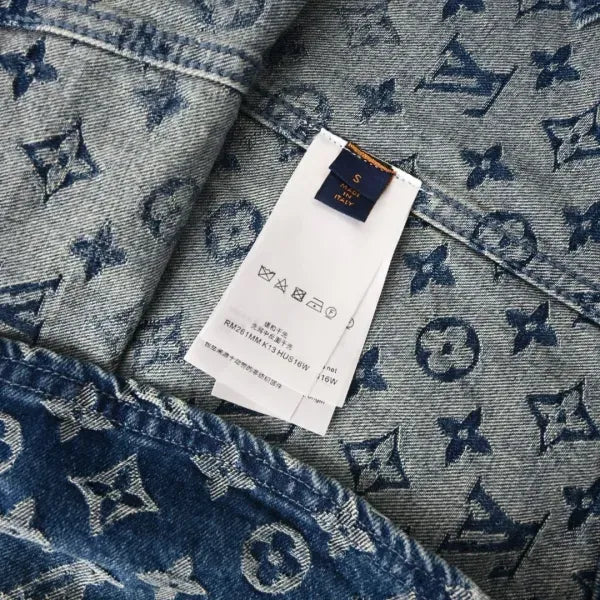 LV 1AJC91 Denim Short-Sleeved Shirt
