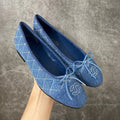 Chanel Classic Ballet Flats In Washed Denim