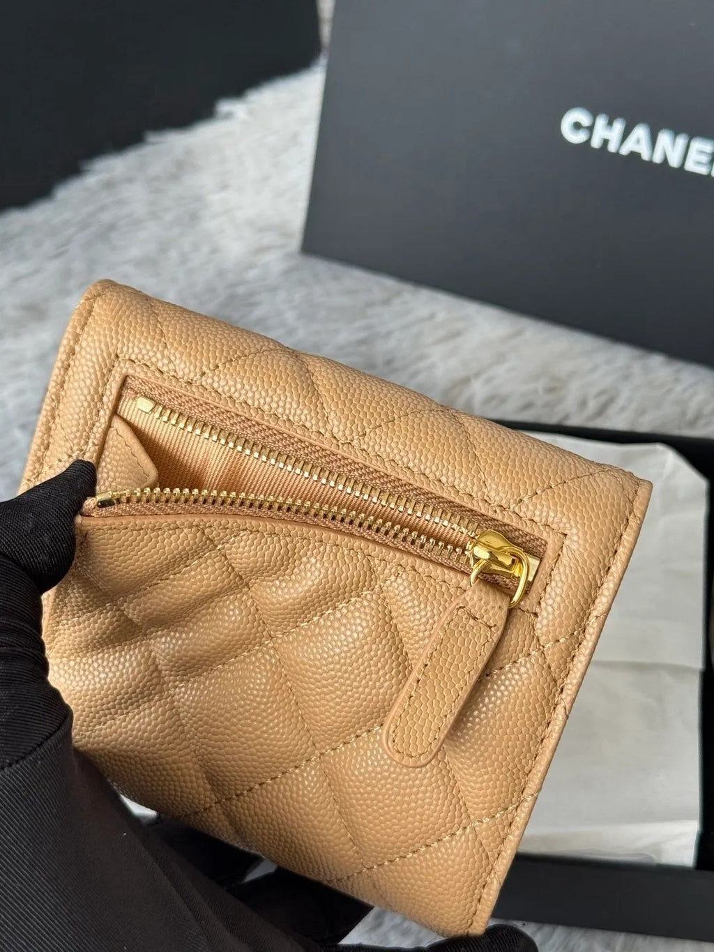 Chanel Mini Flap Wallet in Grained Shiny Calfskin
