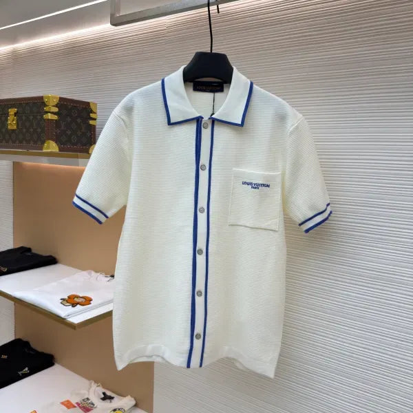 LV 1AK6WY Waffle Signature Short-Sleeved Shirt