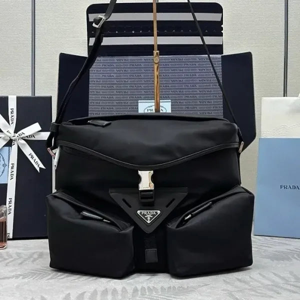 Prada Re-Nylon Triangle-Logo Travel Bag