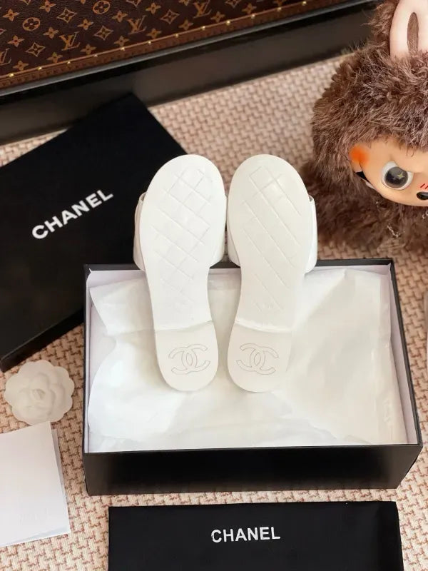 Chanel Quilted CC Turnlock Flat Mules in Lambskin