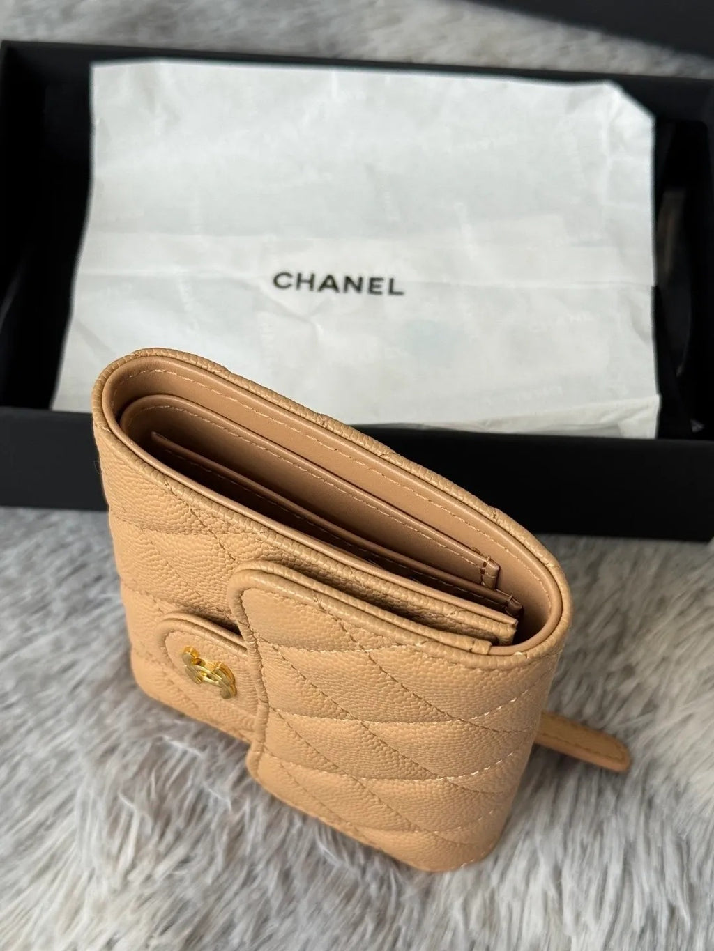 Chanel Mini Flap Wallet in Grained Shiny Calfskin
