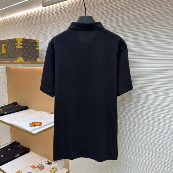 Chrome Hearts Silver Button Horseshoe Button Polo Shirt